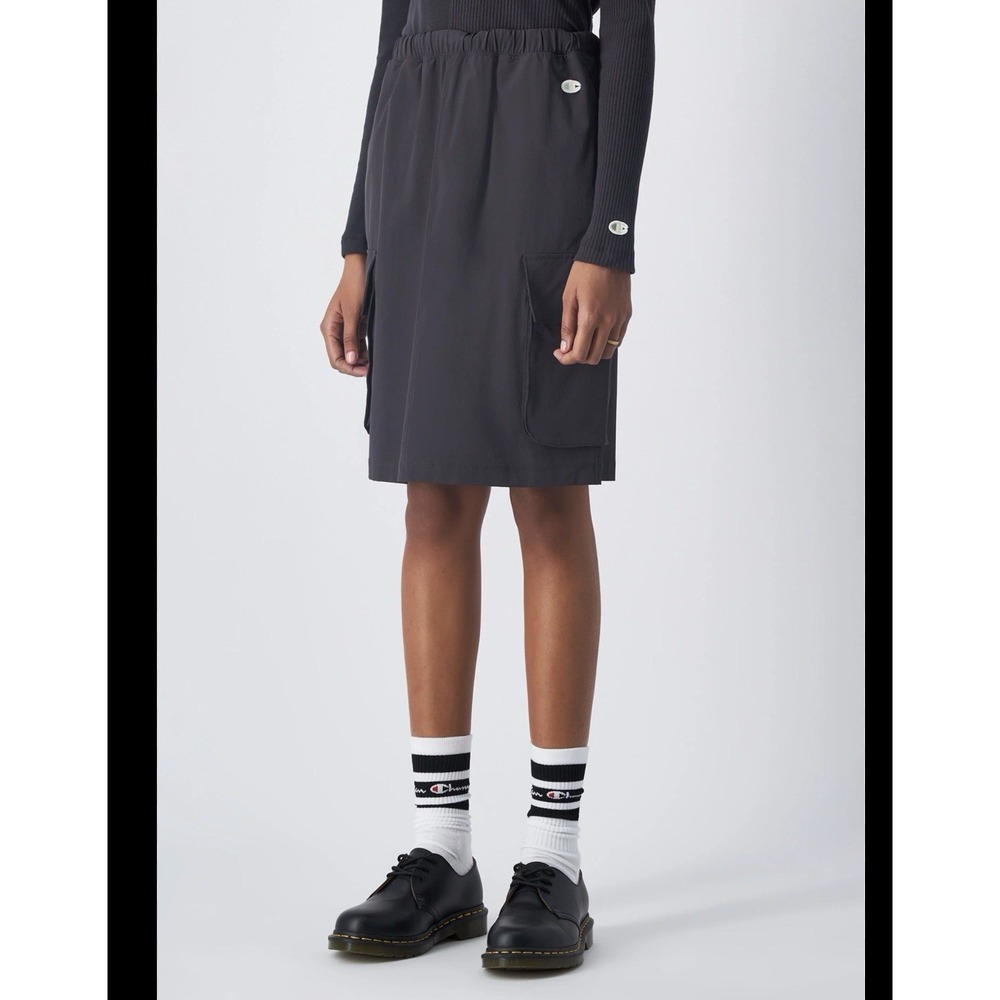 Champion Black Woven Cargo Midi Utility Skirt Women's Size XL NWT